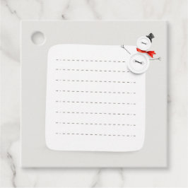 Cute Snowman Button Design Christmas Square Gift  Gåvor Etiketter