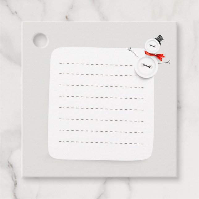 Cute Snowman Button Design Christmas Square Gift  Gåvor Etiketter (Framsida)