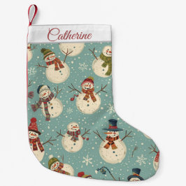 Cute Snowman Christmas Stocking Liten Julstrumpa