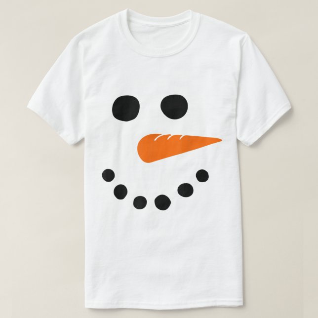 Cute Snowman Face Christmas Design T Shirt (Design framsida)