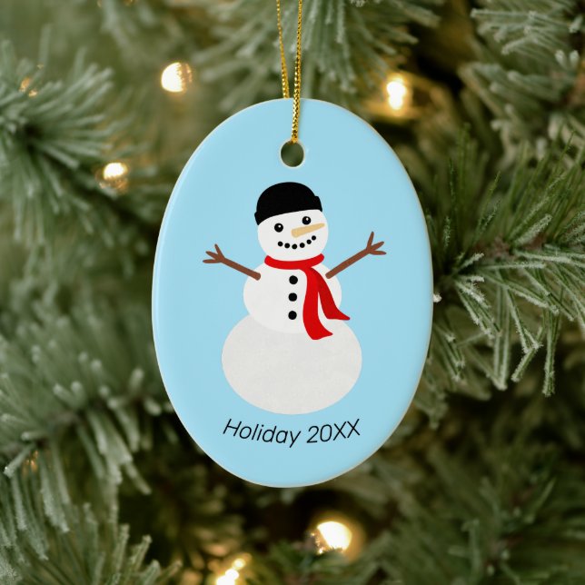 Cute Snowman Holiday Julgransprydnad Keramik (Träd)