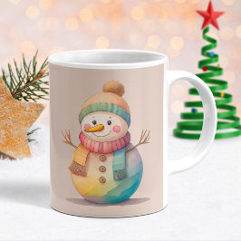 Cute Snowman Let It Snow Kaffemugg