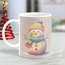 Cute Snowman Let It Snow Kaffemugg