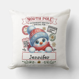 Cute Snowman Throw Pillow Kudde