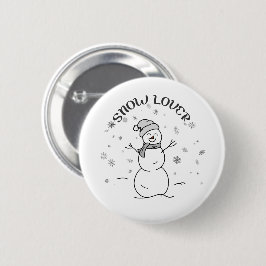 Cute Snowman with SNOW LOVER Text and Snowflakes   Knapp