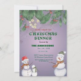 Cute Snowmen Family Christmas Inbjudningar