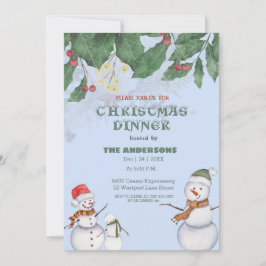 Cute Snowmen Family Christmas Inbjudningar