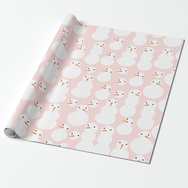 Cute Snowmen Wrapping Paper Presentpapper (Utrullad)