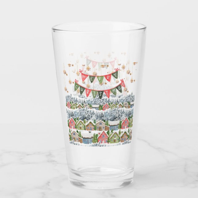 Cute Snowy-julbyn Glaskopp (Framsida)