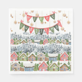 Cute Snowy-julbyn Pappersservett