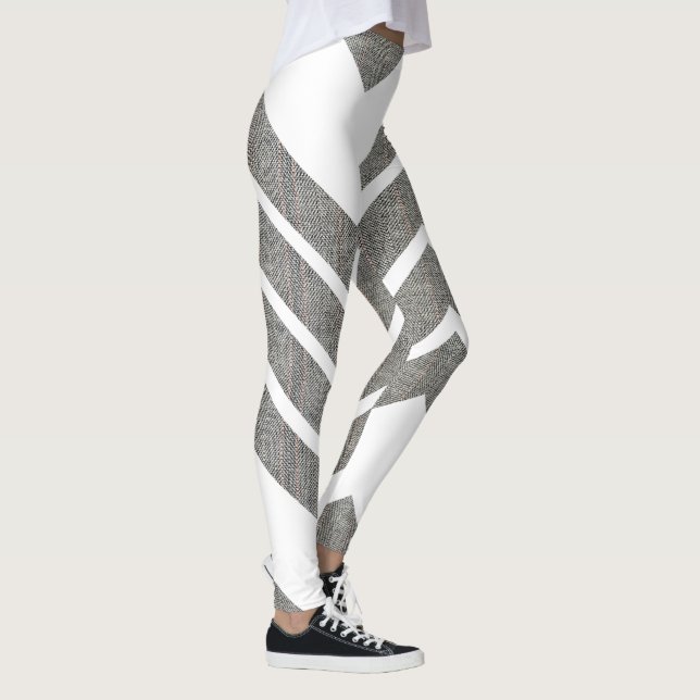 Cute Snyggt Chevron Zigzag Mönster Editable Färg Leggings (Höger)