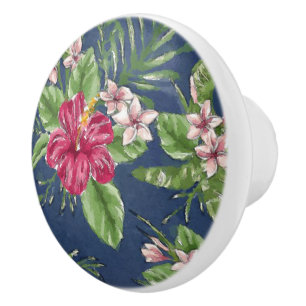Cute Snyggt Färg Tropical Hawaii Blommönster Knopp