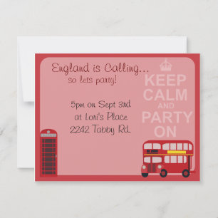 Cute Snyggt London Party Inbjudningar