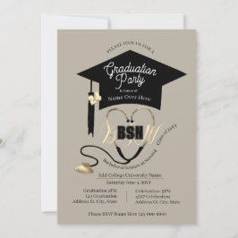 Cute Snyggt Modern Editable Nurse Grad Party Inbjudningar