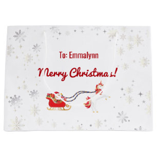 Cute Snyggt Modern Unicorn Santa Snö Namn Julafton