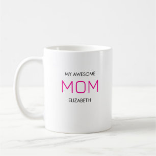 Cute, Snyggt och Fantastisk Mamma White Kaffemugg