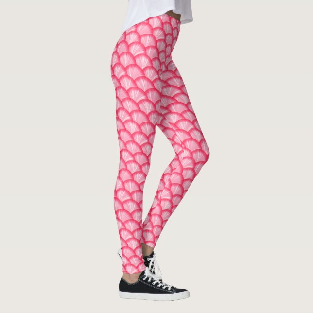 CUTE Snyggt Rosa ros Mönster Leggings (Höger)