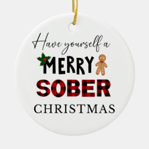 Cute Sobriety JULAFTON Gift, nykter jul Julgransprydnad Keramik