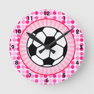 Cute Soccer Ball Rund Klocka