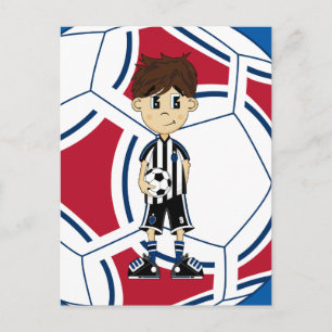 Cute Soccer Boy Postcard Vykort