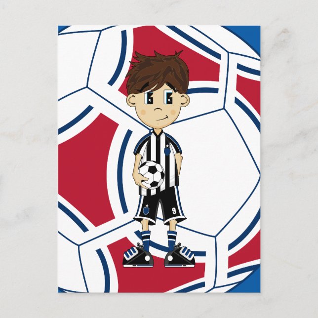 Cute Soccer Boy Postcard Vykort (Framsida)