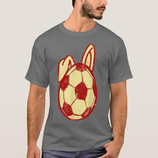 Cute Soccer Bunny Hunting Eggs Boll-fotbollsspelar T Shirt
