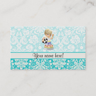 Cute Soccer; Damask Visitkort