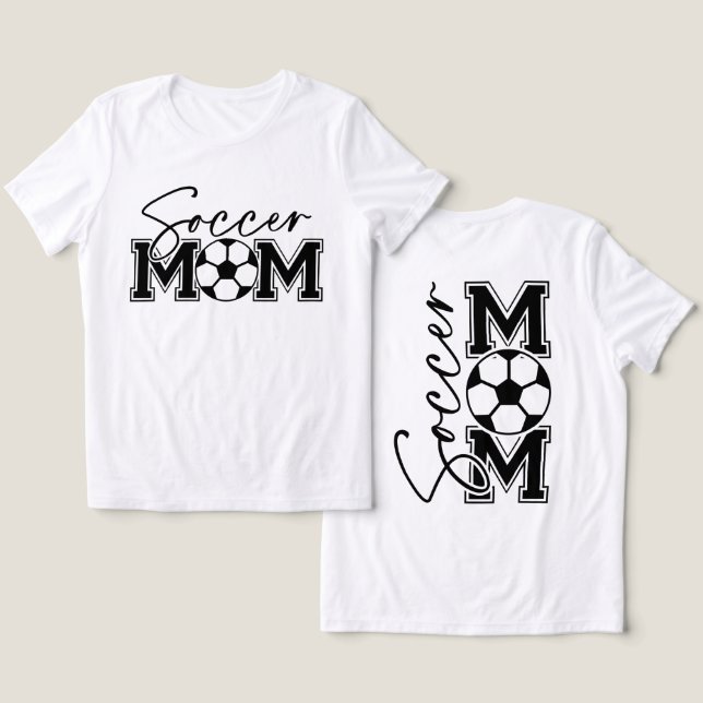 Cute Soccer Mamma T Shirt (Design fram och bak)