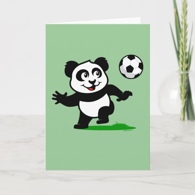 Cute Soccer Panda Kort (Framsida)