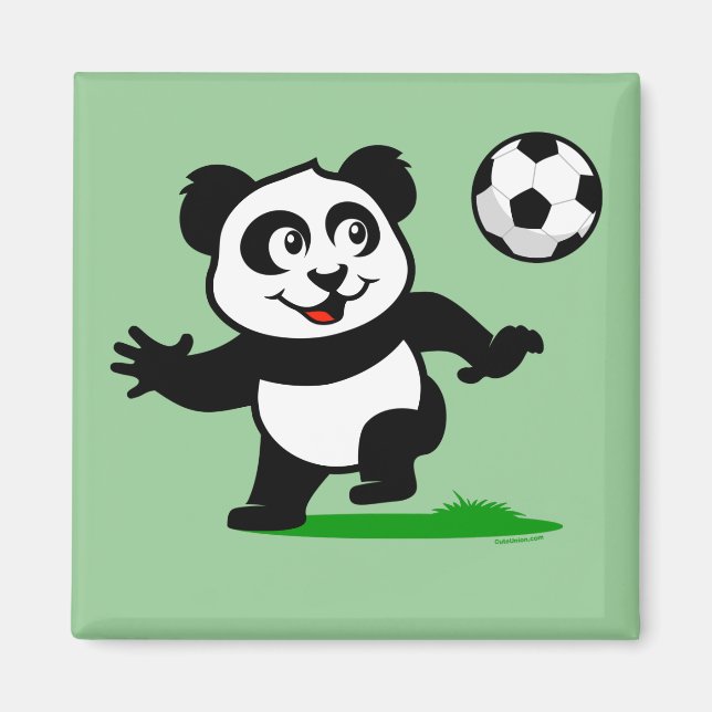 Cute Soccer Panda Magnet (Framsidan)