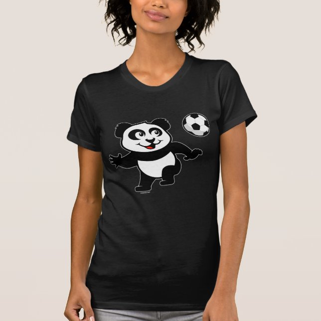 Cute Soccer Panda T-shirt (Framsida)
