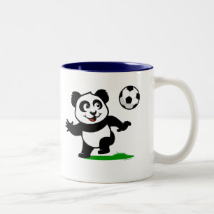 Cute Soccer Panda Två-Tonad Mugg