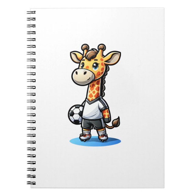 Cute Soccer Player Giraffe. Anteckningsbok (Framsidan)