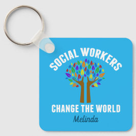 Cute Social Work inspiration Quote Monogram Nyckelring
