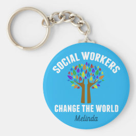 Cute Social Work inspiration Quote Monogram Nyckelring