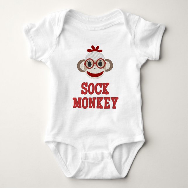 "Cute Sock monkey" BABY BODYSUIT T-shirt (Framsida)