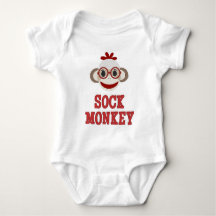 "Cute Sock monkey" BABY BODYSUIT