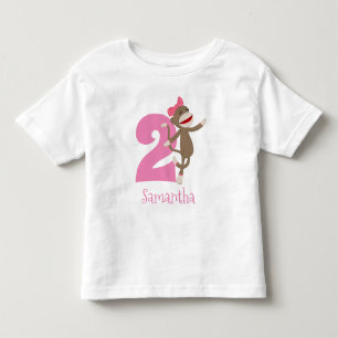 Cute Sock monkey Girl Birthday T Shirt