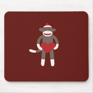 Cute Sock monkey med Hat Holeart Musmatta