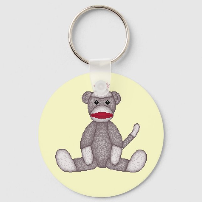 Cute Sock monkey Nyckelring (Framsida)