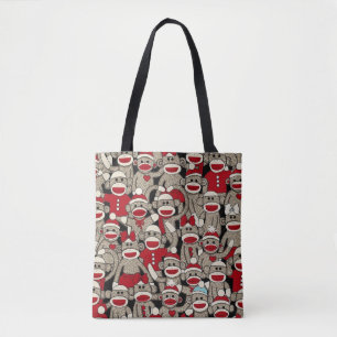 ’Cute Sock monkey’ TOTE Tygkasse