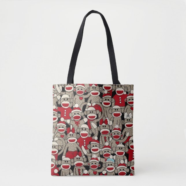 ’Cute Sock monkey’ TOTE Tygkasse (Framsida)