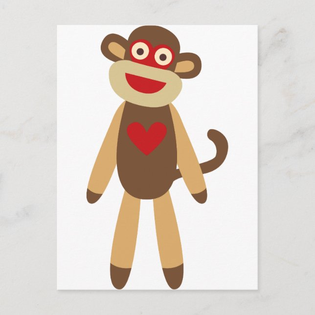 Cute Sock monkey Vykort (Framsida)