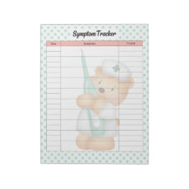 Cute Socker Bear ThLED Symptom Tracker Anteckningsblock