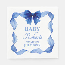 Cute Soft Blue Boy Baby Shower Pappersservett