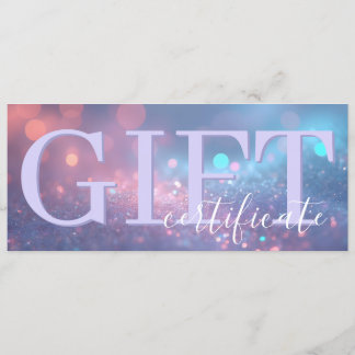 Cute Soft Glitter Pastel Purple Gift Certificate Spara Datumet