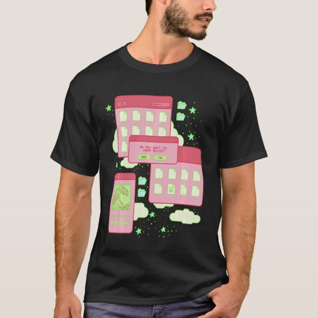 Cute Soft Grunge Vaporwave Pastel Aesthetic Browse T Shirt (Framsida)