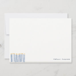 Cute Soft Pastel Blue Watercolor Birthday Candel Anteckningskort