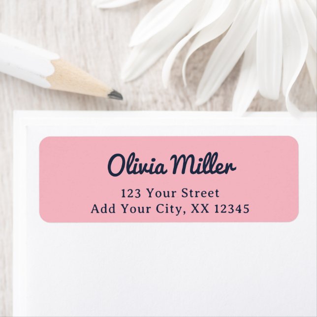 Cute Soft Pink - Trendy Address Label Returadress Etikett (Insitu)