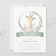 Cute Soft Safari Giraffe Blommigt Wand Baby Shower